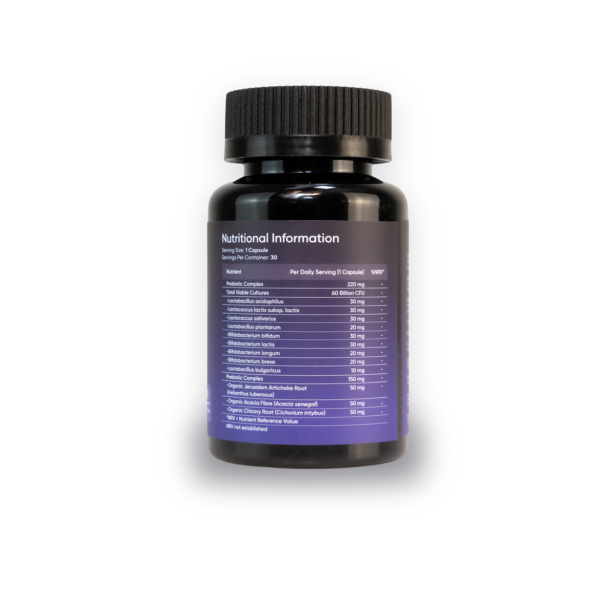 Live Cultures & Fibre Capsules – nutritional information