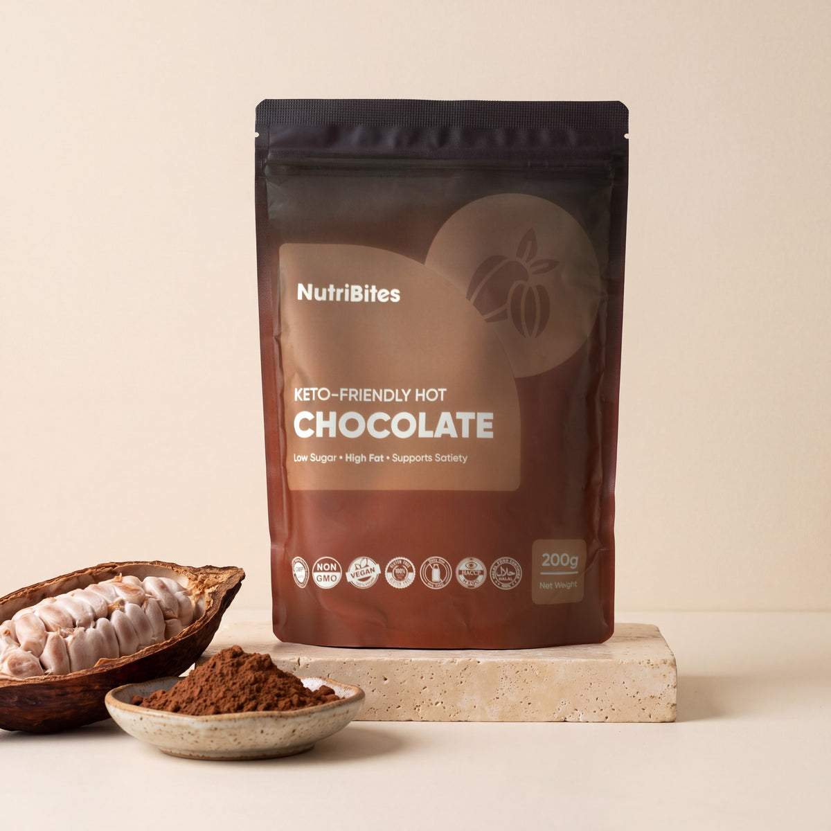 Cacao Powder Hot Chocolate – detail close-up